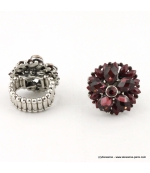 Bague élastique vintage fleur bordeaux