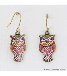 Boucles d'oreilles hiboux vintage