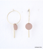 Boucles d'oreilles Créoles Viviane Rose Nude 