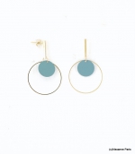 Boucles d'oreilles Créoles Emma Vert