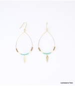 Boucles d'oreilles Créoles Louise Turquoise