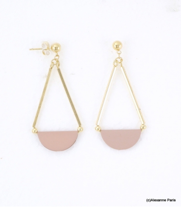 Boucles d'oreilles Pendantes Léane Rose Nude