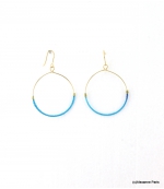 Boucles d'oreilles Créoles Sylvie Bleu