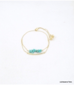 Bracelet Double Chaîne Perles Pauline Turquoise