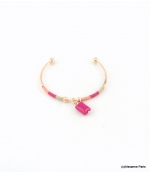 Bracelet Jonc Ouvrable Clémence Fuschia