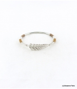 Bracelet Jonc Feuille Joyce Marron