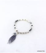 Bracelet Elastique Perles Aline Noir