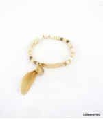 Bracelet Elastique Perles Aline Beige