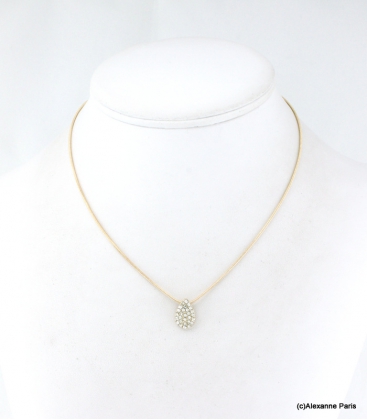 Collier Goutte Strass Coraline Doré