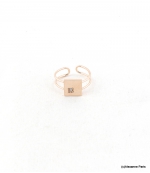 Bague Carré Strass Alix Rose Doré