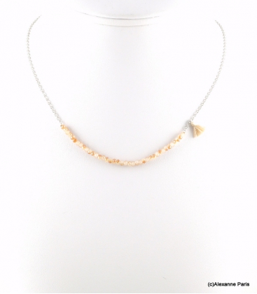 Collier Effet Cristal Maelys Beige