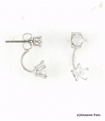 Boucles d'oreilles Dessous de Lobe Clotilde Argenté 