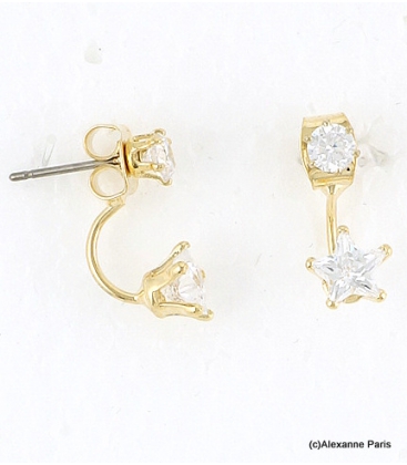 Boucles d'oreilles Dessous de Lobe Clotilde Doré