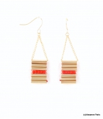 Boucles d'oreilles Colorées Cyrielle Rouge Corail