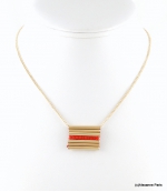 Collier Tubes Cyrielle Rouge Corail