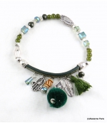 Bracelet Pompon Arbre Anne Vert