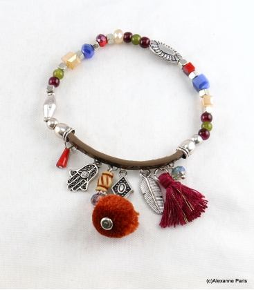 Bracelet Pompon Arbre Anne Multi Couleurs