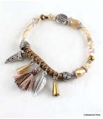 Bracelet Corne Abondance Mia Marron