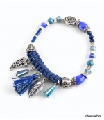 Bracelet Corne Abondance Mia Bleu Foncé