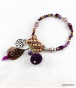 Bracelet Plume Solène Violet