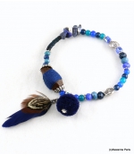 Bracelet Plume Olivia Bleu Foncé