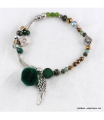 Bracelet Elastique Chaînes Cassandra vert