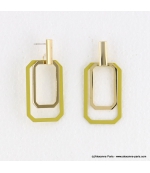 Boucles d'oreilles géométriques Emma jaune