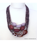 collier jersey imprimé violet