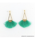 Boucles d'oreilles géométriques pompon Léa