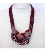 collier jersey imprimé bordeaux