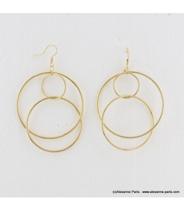 Boucles d'oreilles géométriques oversize Mila doré