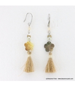 Boucles d'oreilles fleur nacrée Lola naturel