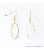 Boucles d'oreilles anneaux ovales Justine blanc