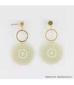 Boucles d'oreilles anneaux et filigrane Naomi blanc