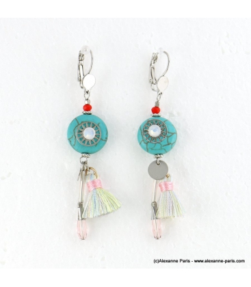 Boucles d'oreilles effet marbré Gabrielle multi