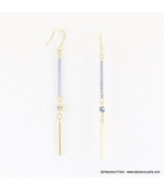 Boucles d'oreilles chaîne fine Alexandra bleu