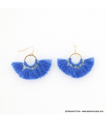 Boucles d'oreilles Pompon Pénéloppe bleu foncé