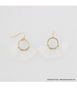 Boucles d'oreilles Pompon Pénéloppe blanc