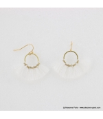 Boucles d'oreilles Pompon Pénéloppe blanc