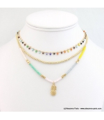 Collier perles et ananas Manon multi 