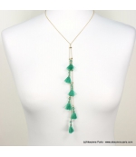 Collier Y pompons Inaya vert 