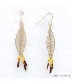 Boucles d'oreilles plume filigrane Johanna