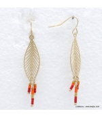 Boucles d'oreilles plume filigrane Johanna