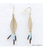 Boucles d'oreilles plume filigrane Johanna