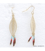 Boucles d'oreilles plume filigrane Johanna