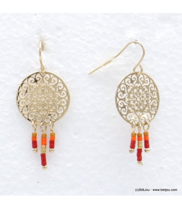 Boucles d'oreilles rosace filigrane Lorène