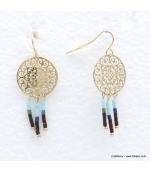 Boucles d'oreilles rosace filigrane Lorène
