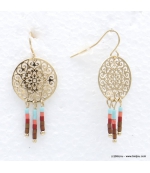 Boucles d'oreilles rosace filigrane Lorène