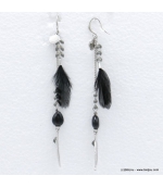 Boucles d'oreilles oversize plume Angélique