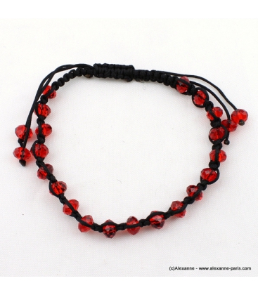 bracelet shamballa filaments rouge